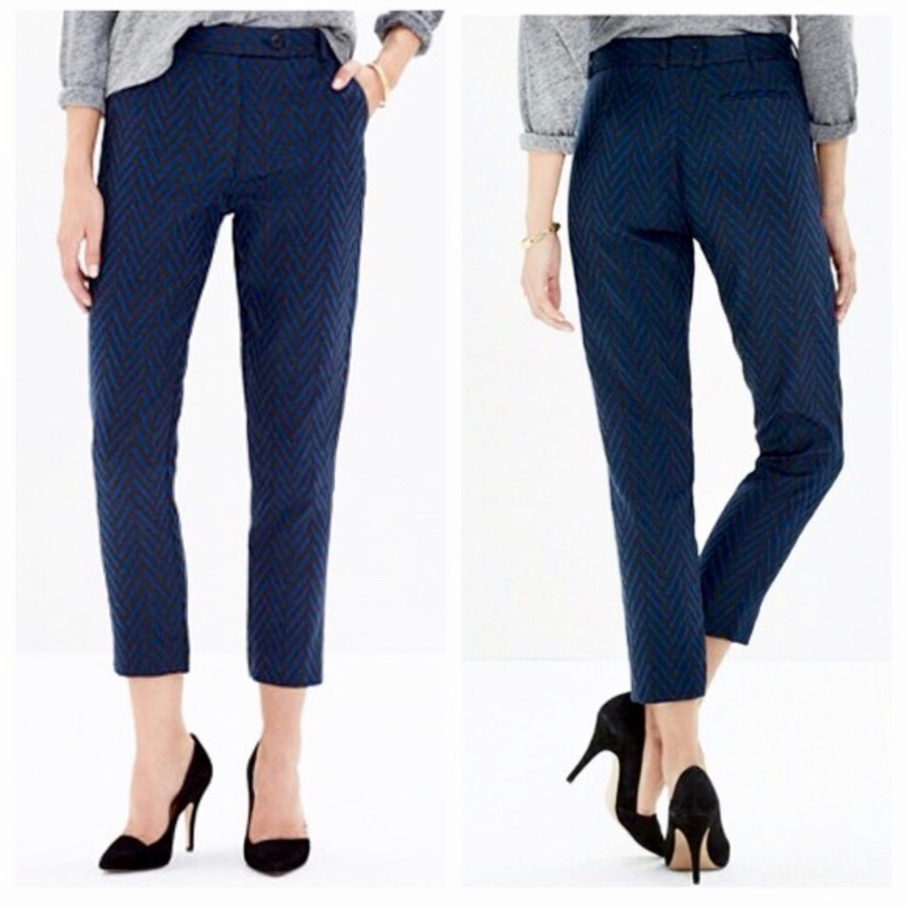Madewell Et Sezane Trousers Black and Blue Chevron